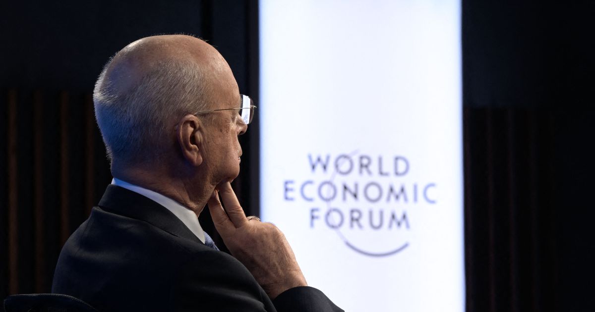 Founder and executive chairman of the World Economic Forum Klaus Schwab is seen at the opening of the WEF Davos Agenda virtual sessions at the WEF's headquarters in Cologny near Geneva on Jan. 17.