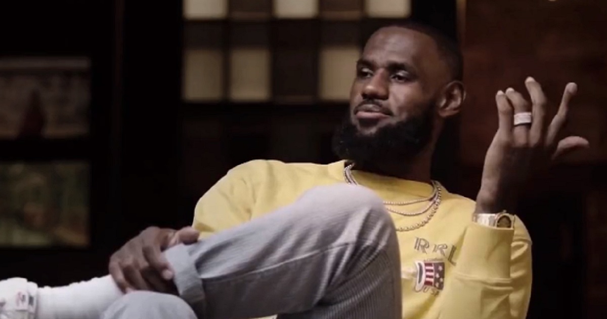 NBA star LeBron James is interviewed on the HBO talk show "The Shop."