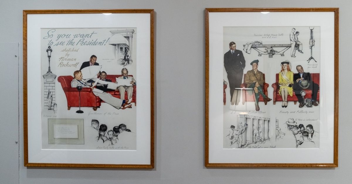 Four sketches by Norman Rockwell have been removed from the White House and replaced with photographs of President Joe Biden.