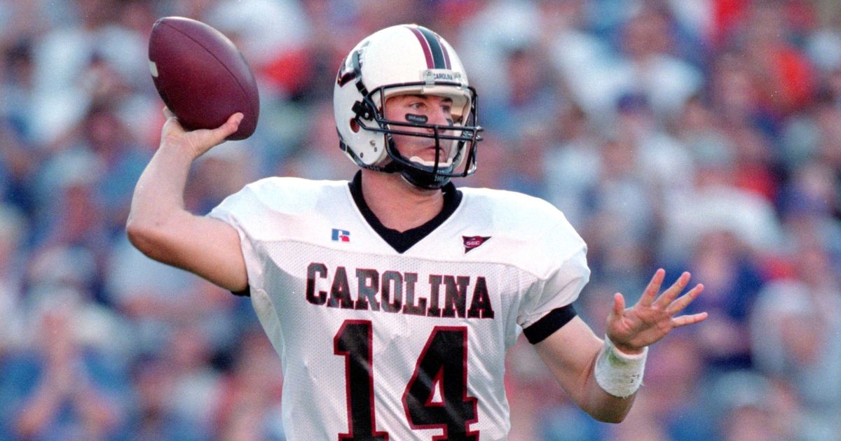 South Carolina quarterback Phil Petty gets ready to pass during the Gamecocks' game against the Florida Gators in Gainesville, Florida, on Nov. 11, 2000.