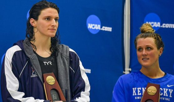 University of Kentucky swimmer Riley Gaines, right, has taken to Twitter to vent her frustration over competing against University of Pennsylvania swimmer Lia Thomas, left, for the NCAA Woman of the Year Award despite Thomas being a biological male.