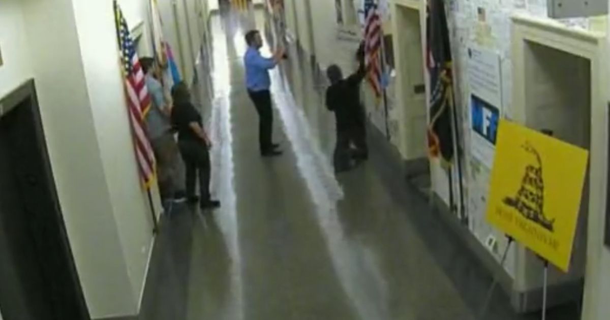 Security camera footage captures Stephen Colbert's team in an unauthorized area of the House Longworth Office Building in Washington, D.C., on June 16.