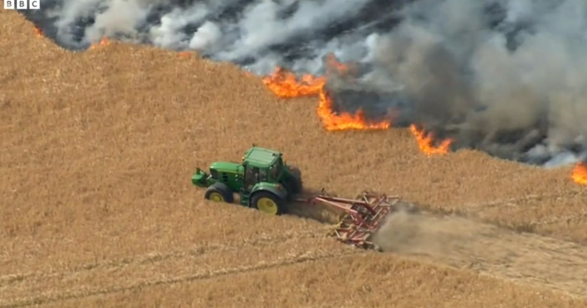 U.K. Farmer Andy Barr posted his thanks to neighbor Bill Alexander for quickly plouwing a firebreak in a barley field to stop the fire from reaching nearby homes.