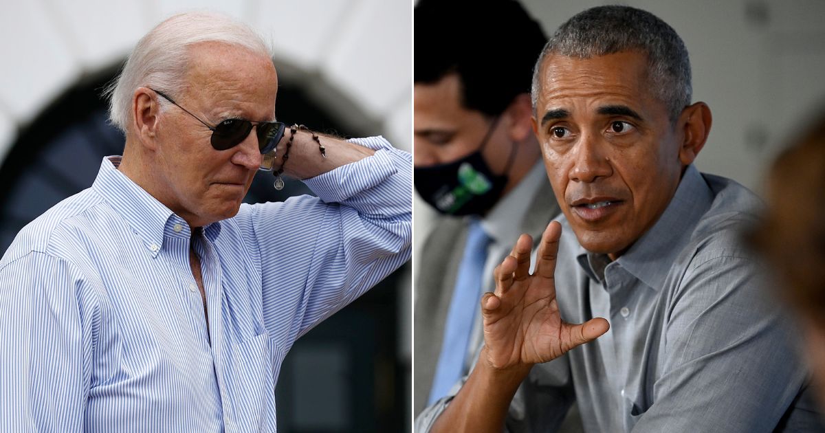 President Joe Biden, left; former President Barack Obama, right.