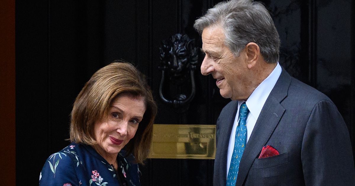 House Speaker Nancy Pelosi and her husband, Paul Pelosi, are pictured in a file photo from London in September.