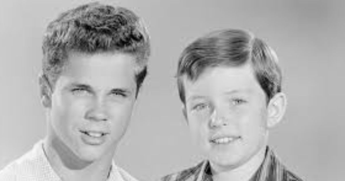 Tony Dow, left, and Jerry Mathers starred in the TV series "Leave It to Beaver" from 1957 to 1963. Dow died on Wednesday at the age of 77.