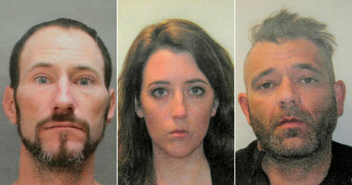 Police photos show Johnny Bobbitt, left, Katelyn McClure and Mark D'Amico. In November 2017, McClure and D'Amico allegedly conspired to scam GoFundMe donors out of $400,000, claiming the money would be used to help homeless veteran Johnny Bobbitt.