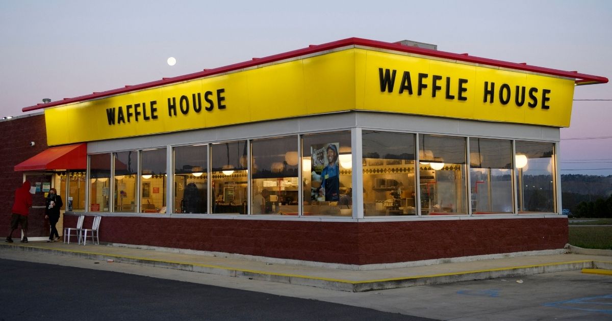 A Waffle House restaurant is pictured in Bessemer, Alabama, on March 29, 2021.