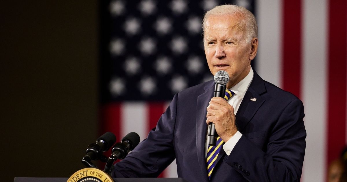 President Joe Biden speaks to supporters on Wednesday in Cleveland.