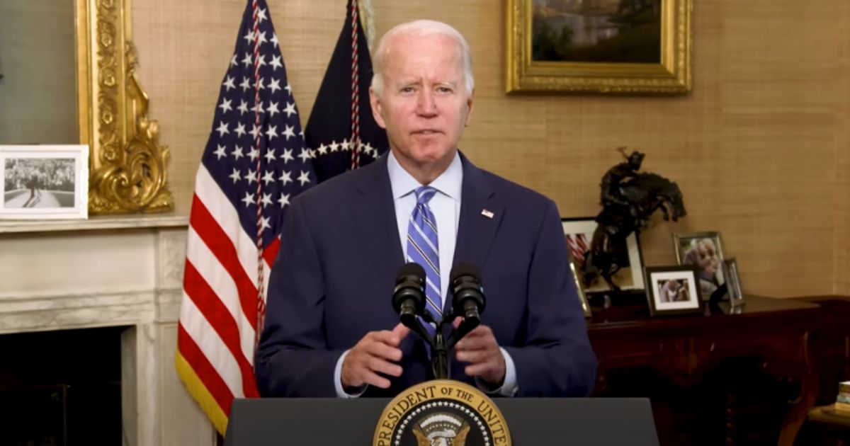 President Joe Biden delivers virtual remarks on Monday.