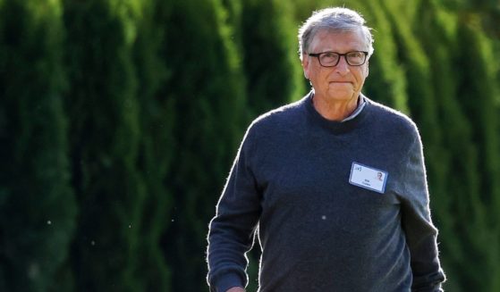 Bill Gates, co-founder of Microsoft and Chair of the Gates Foundation, walks to a morning session during the Allen & Company Sun Valley Conference on July 8 in Sun Valley, Idaho.