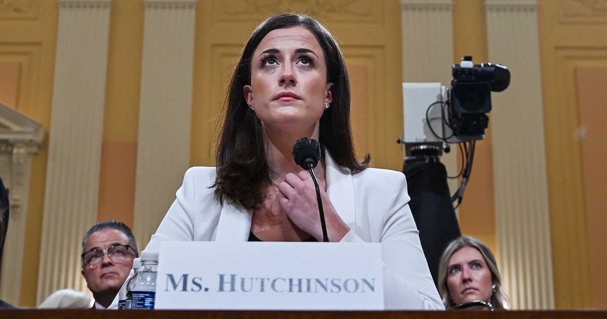 Cassidy Hutchinson, a top former aide to Trump White House Chief of Staff Mark Meadows, testifies during the sixth January 6 hearing in Washington, D.C, on June 28.