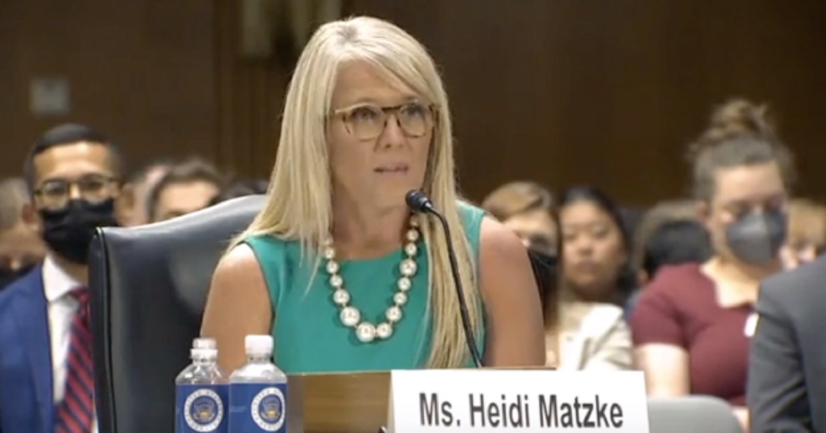 Heidi Matzke, director of the Alternatives Pregnancy Center in Sacramento, California, testifies last week before the Senate Judiciary Committee.