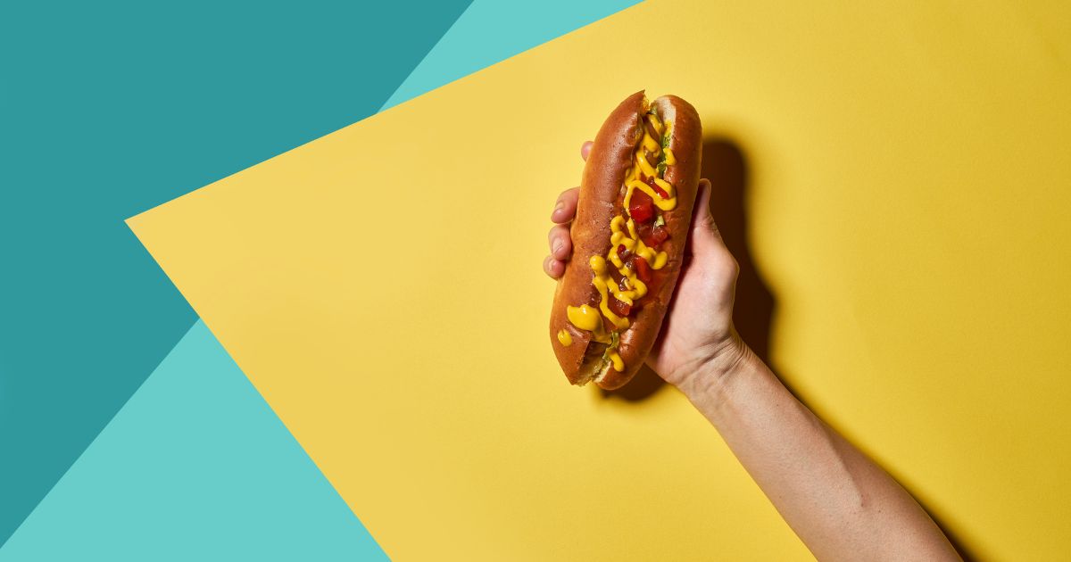 The above stock photo is of a hot dog.