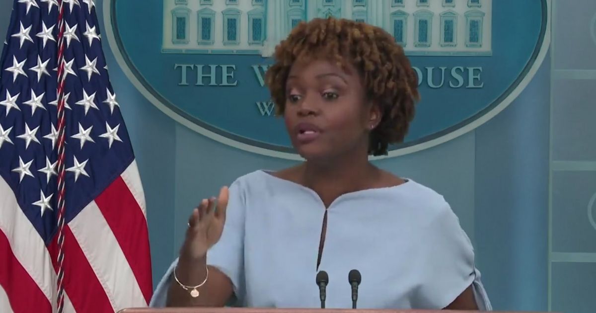 White House Press Secretary Karine Jean-Pierre does not answer Fox News reporter Peter Doocy on Tuesday, regarding a suspicious voicemail that Joe Biden left for Hunter in 2018.