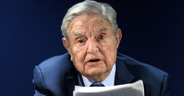 George Soros speaks at the World Economic Forum annual meeting on May 24 in Davos, Switzerland.