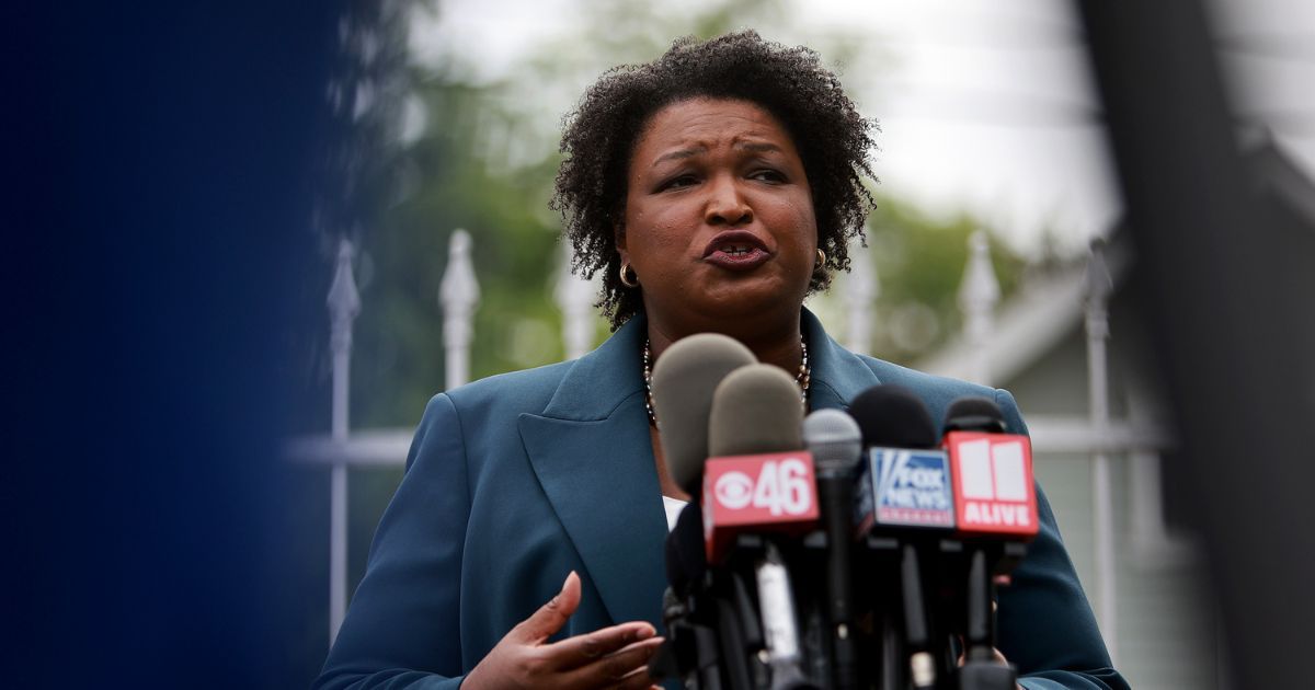 Georgia Democratic gubernatorial candidate Stacey Abrams speaks during a news conference at the Israel Baptist Church in Atlanta on May 24.
