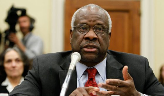 U.S. Supreme Court Justice Clarence Thomas testifies during a hearing before the Financial Services and General Government Subcommittee of the House Appropriations Committee April 15, 2010, on Capitol Hill in Washington, D.C.
