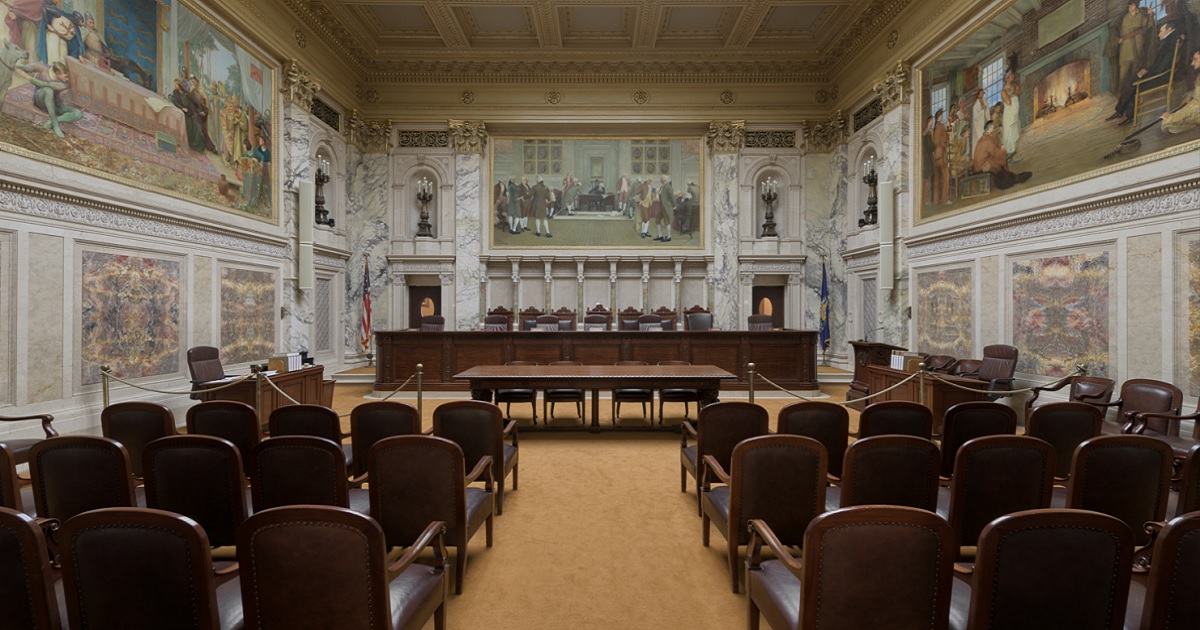 The chamber where the Wisconsin Supreme Court hears arguments.