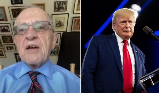Alan Dershowitz, left, appears on "The Megyn Kelly Show" on Aug. 9. Former President Donald Trump speaks at the Conservative Political Action Conference on Aug. 6 in Dallas, Texas.