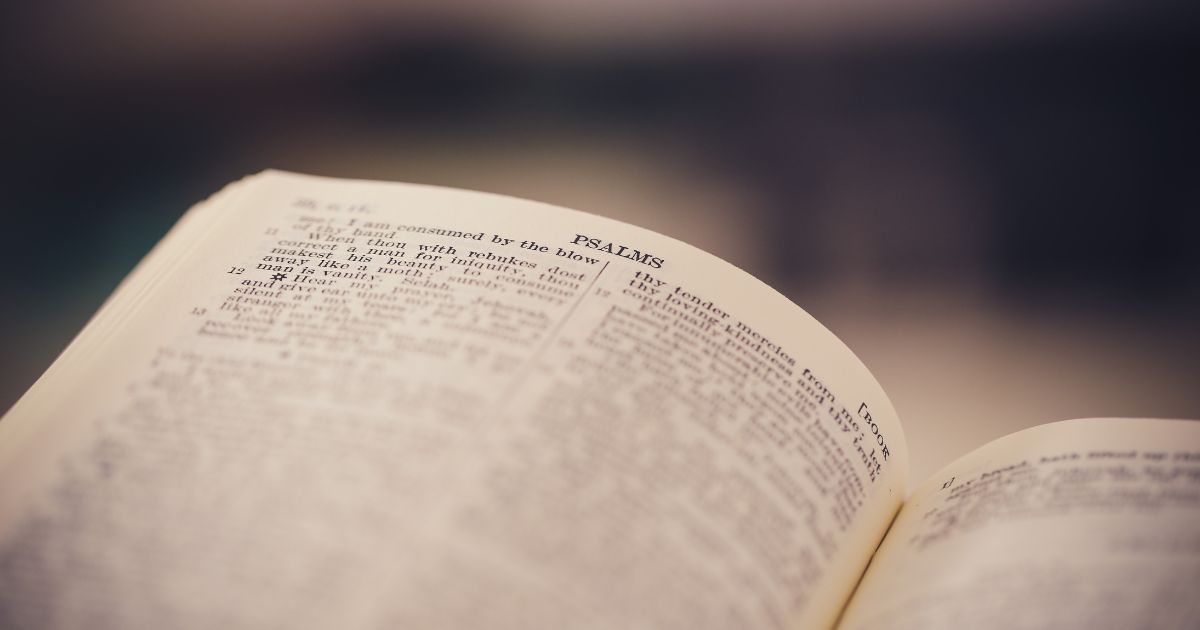 An open Bible is seen in this stock image.
