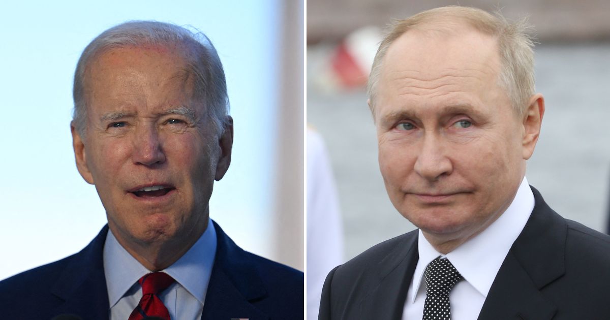 President Joe Biden, left, and his administration lost America's advantage of not negotiating for Americans who are being held hostage after his administration worked with Vlamidir Putin's, right, Russia to broker a prisoner exchange for Britney Griner and another American prisoner.