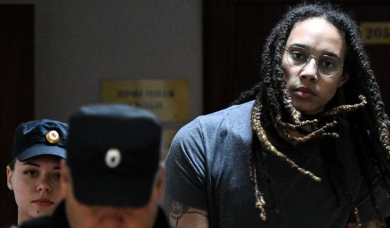 Brittney Griner is escorted to a courtroom in Khimki outside Moscow on Thursday.