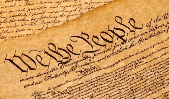 An illustration of the Constitution is seen in this stock image.