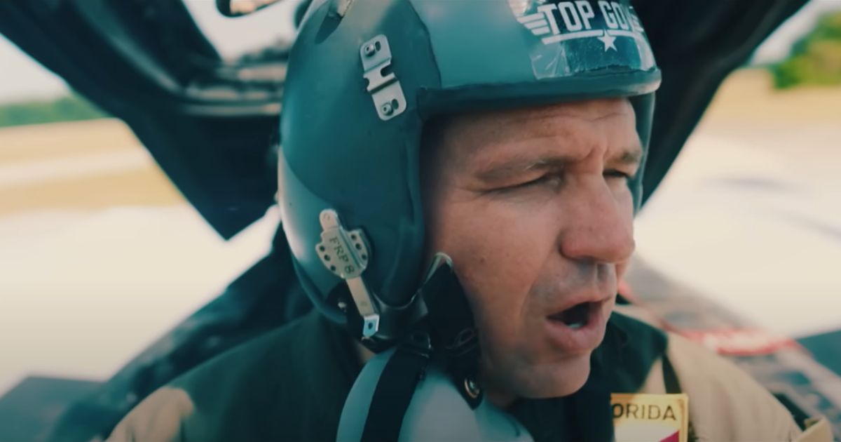 Florida Gov. Ron DeSantis is in the cockpit in a "Top Gun"-inspired campaign ad.