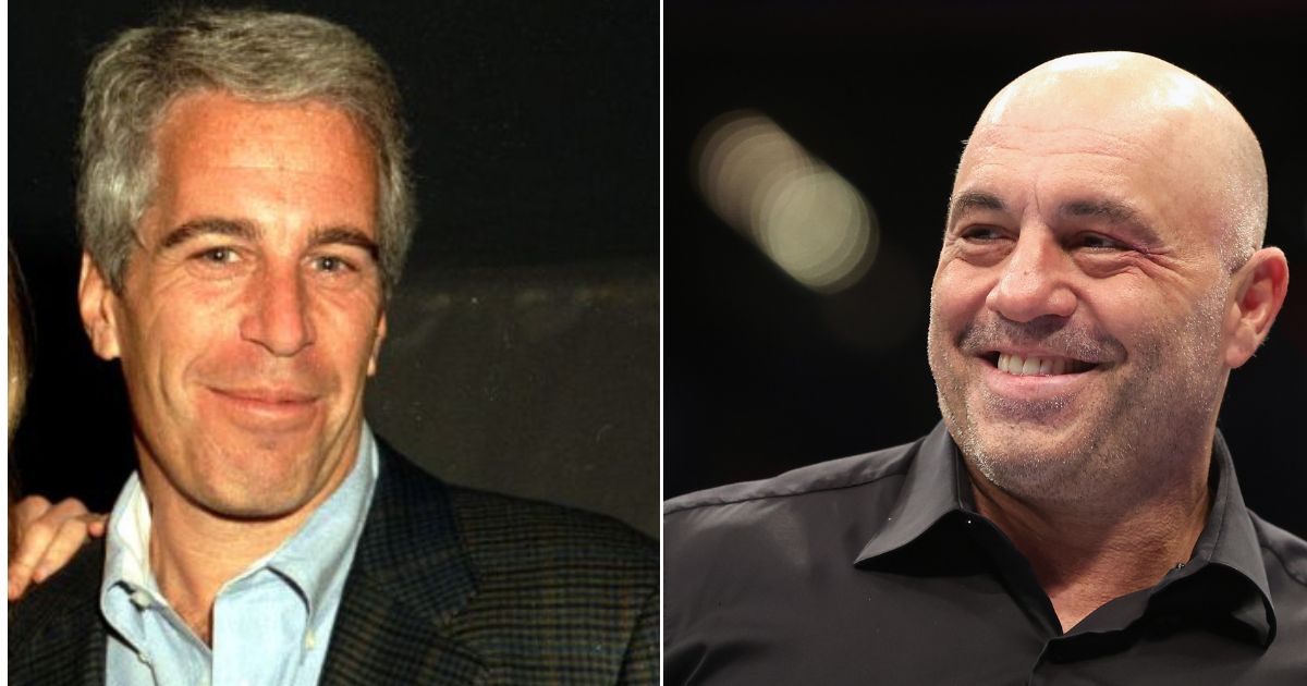 Podcaster Joe Rogan, right, speculated on a recent show whether Jeffrey Epstein worked for a spy agency like the CIA or the Mossad.