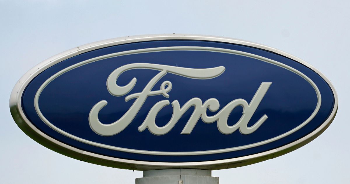 The Ford Motor Co. logo is seen in Graham, North Carolina, on July 27, 2021.