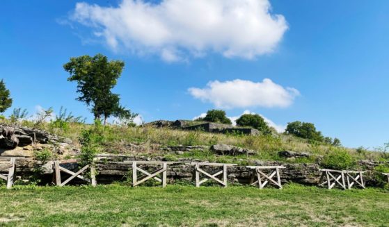 The remains of Fort Negley stand on a hill on Friday in Nashville, Tennessee.