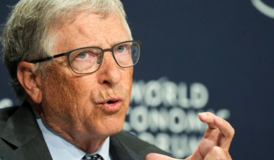Bill Gates speaks on May 25 at the World Economic Forum meeting in Davos, Switzerland.
