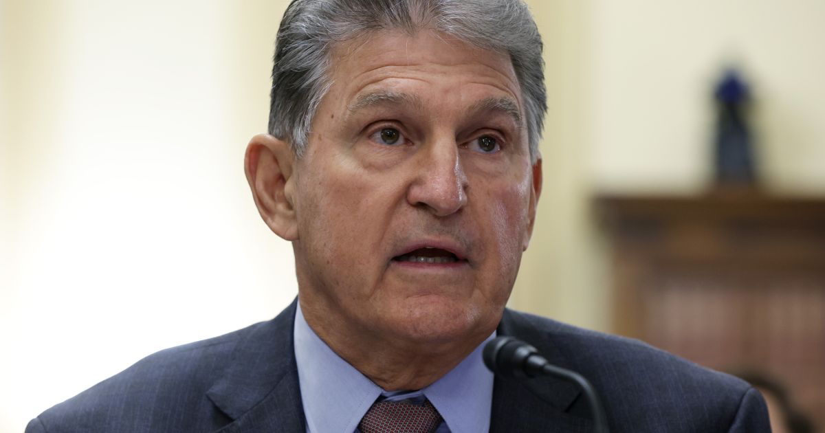 Sen. Joe Manchin testifies before the Senate Rules and Administration Committee on Capitol Hill on Wednesday in Washington, D.C.