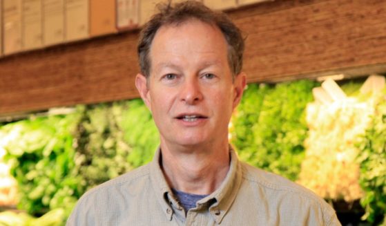 Whole Food CEO John Mackey visits one of the stores on the Upper West Side of New York City on Nov. 18, 2009.