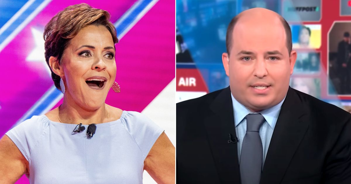 At left, Arizona Republican gubernatorial candidate Kari Lake speaks at the Conservative Political Action Conference at the Hilton Anatole in Dallas on Aug. 6. At right, "Reliable Sources" host Brian Stelter bids viewers farewell.