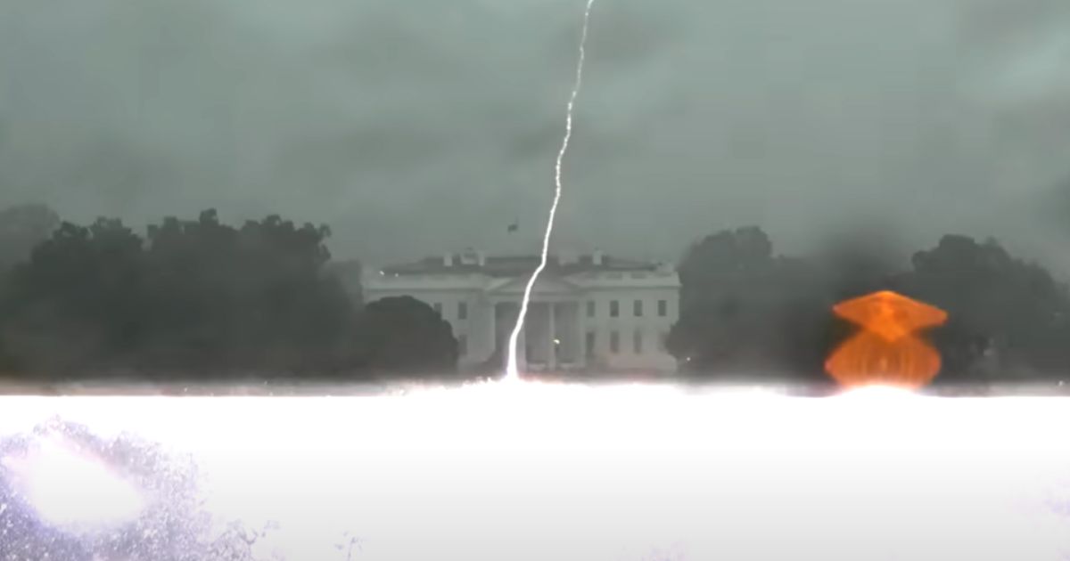 Lightning strikes near the White House on Thursday.