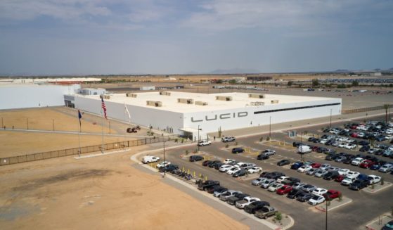 An aerial view of the Lucid Motors factory in Casa Grande, Arizona, on July 26, 2021.