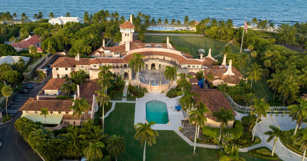 An aerial view of former President Donald Trump's Mar-a-Lago estate is seen on Aug. 10 in Palm Beach, Florida.