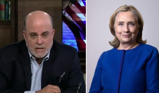 Fox News host Mark Levin, left, gives the opening monologue of his Sunday show. Hillary Clinton poses during a photo session in Paris on June 10.