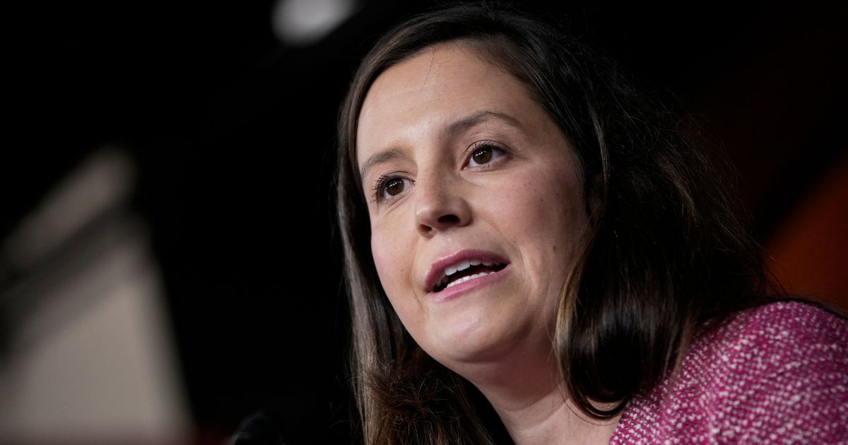 Rep. Elise Stefanik speaks during a news conference at the U.S. Capitol on Jan. 20 in Washington, D.C.