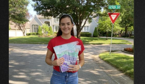 After being checked out by medical personnel, pro-life teen Grace Hartsock went back to canvassing neighborhoods.