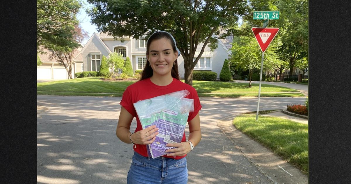After being checked out by medical personnel, pro-life teen Grace Hartsock went back to canvassing neighborhoods.