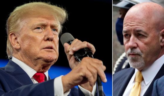 At left, former President Donald Trump speaks at the Conservative Political Action Conference at the Hilton Anatole in Dallas on Saturday. At right, former New York City Police Commissioner Bernard Kerik looks on during the "Tunnel to Towers" ceremony in New York on Sept. 11, 2020.