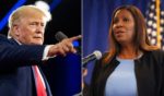 In a series of posts on his social media platform, Truth Social, former President Donald Trump, left, took aim at New York Attorney General Letitia James,right, including calling her "racist," claiming her office was partisan in its practices and questioning the opulence of her offices.