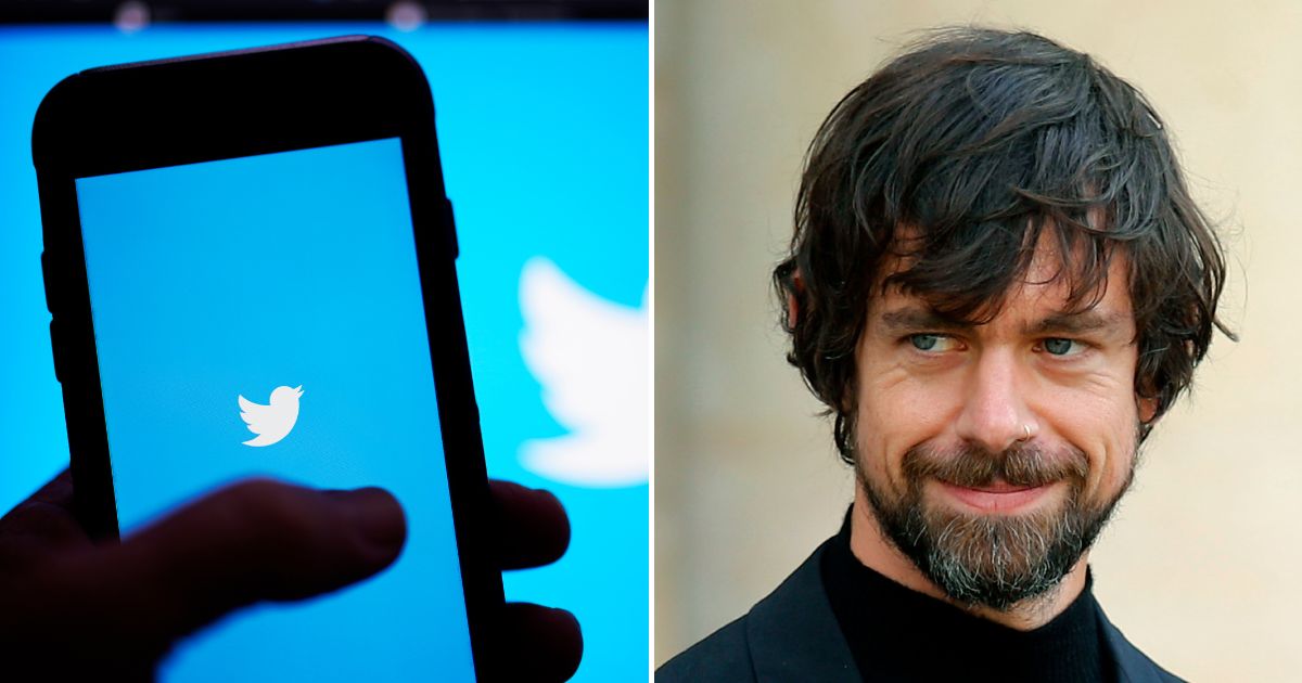 Twitter app and founder Jack Dorsey in a collage