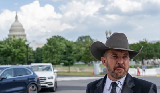 Otero County, New Mexico, Commissioner Couy Griffin walks near federal court in Washington, D.C., on June 17.