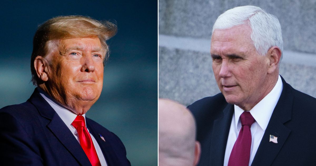 Former President Donald Trump, left; former Vice President Mike Pence, right.