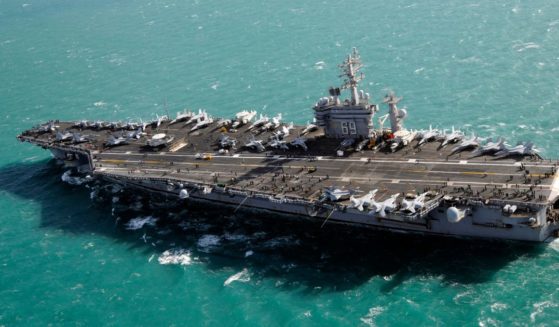The USS Dwight D. Eisenhower is pictured in a 2010 file photo in the Mediterranean Sea.