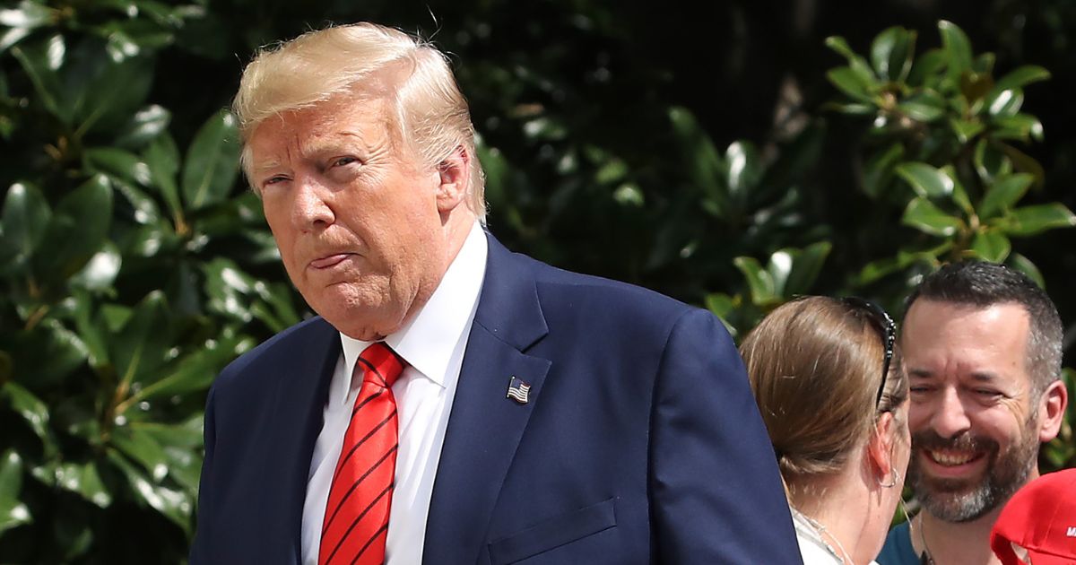 Then-President Donald Trump is pictured in a file photo outside the United Nations in September 2019.